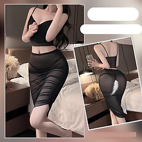 Set Váy Ngủ Sexy Đẹp Quyến Rũ Gợi Cảm,Set Đồ Ngủ Gợi Cảm, Set Áo Liền Quần Co Dãn Sexy, Váy Ngủ Có Mút Ngực Gợi Cảm C081