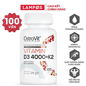 Viên uống bổ sung Vitamin D3 4000 + K2OstroVit, Hỗ Trợ Hệ Miễn Dịch