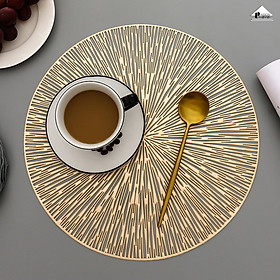 Tấm Lót Bàn Ăn Placemat In Cách Nhiệt Bronzing Sang Trọng