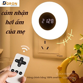 Đèn Ngủ Thông Minh, Điều Chỉnh Được Nhiều Cấp Độ Sáng, Có Đồng Hồ, Điều Khiển Từ Xa Bằng Remote