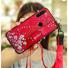 Ốp lưng điện thoại dành cho Realme 5 Pro đính đá có giá đỡ