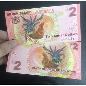 Mua Tiền Australia  mệnh giá 2 dollars con gà  mới cứng  tặng kèm bao nilong bảo quản