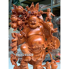 Mua Tượng phật di lặc ngũ phúc bằng gỗ hương đá kt cao 60×26×15cm