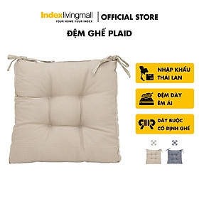 Mua Đệm vuông ngồi bệt  gối lót ghế có dây buộc PLAID nệm bọc vải polyester màu be  kích thước 45x45x9cm (DxRxC) | Index Living Mall - Phân phối độc quyền tại Việt Nam