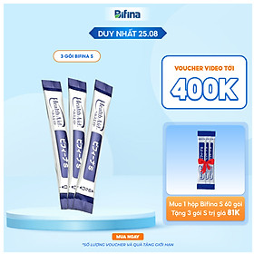 Thải Độc Đại Tràng, Thải Độc Ruột - BIFINA NHẬT BẢN, loại S lẻ 3 gói (không có hộp) - Nhuận tràng, Detox, làm sạch ruột,không dùng cafe