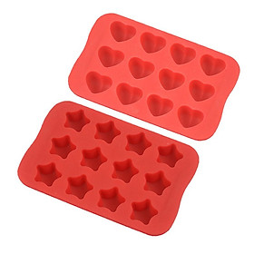 Silicone Fondant Mold Cake Decorating Sugarcraft Bake Mould Star + Heart