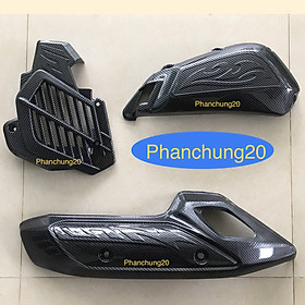 COMBO BỘ ỐP PHỤ KIỆN TRANG TRÍ DÙNG CHO ĐỜI XE SH 2012 2013 2014 2015 2016 CACBON (3 MÓN : CHE PÔ,BẦU E,KÉT NƯỚC)