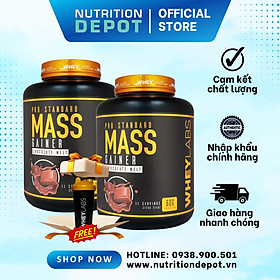 COMBO 2 hũ Sữa tăng cân và tăng cơ Wheylabs Pro Standard Mass 7lbs (3.1kg) – Vị Chocolate Melt – TẶNG KÈM 1 Shaker