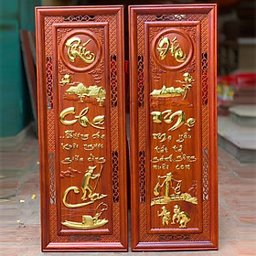 Mua Tranh gỗ cao cấp Cha Mẹ dán vàng