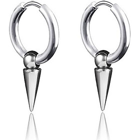 Bộ 2 bông tai nam khoen tròn mũi nhọn idol Kpop