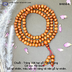 Chuỗi vòng cổ/vòng tay 2in1 gỗ Huyết Long thấu quang (BH658) An Yên - Thịnh Vượng - Bracelet of HAHANCO