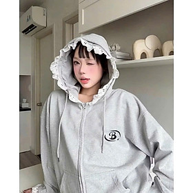 Áo Khoác Chất nỉ bông dày mịn ,nón 2 lớp vải chính ,dây kéo phao,tay rộng cánh dơi.ren nón và lai tay 2 Size L,XL