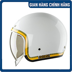 Nón bảo hiểm 34 đầu Royal M139 Design V10 - Size XL - Trắng Bóng