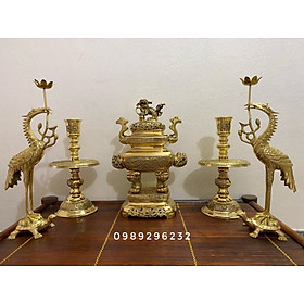 Mua Bộ Lư Đỉnh đồng vuông đồng vàng