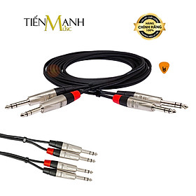 Dây Cáp Loa Kiểm Âm Hosa Pro REAN 2 Đầu 6ly Stereo TRS Dài 1.5m, 3m HSS-005X2, HSS-010X2 Cable 1/4 in Hàng Chính Hãng - Kèm Móng Gẩy DreamMaker