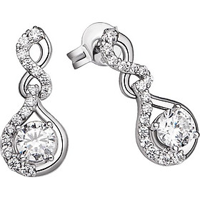 Bông tai bạc đính đá PNJSilver Fantasia XMXMK000185-BO