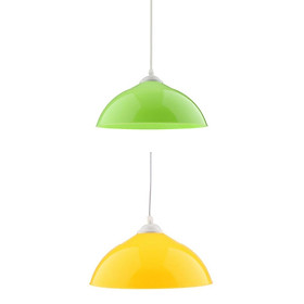 2 Pieces Modern Ceiling Light Cover Pendant Lampshade for Kitchen Bathroom Cafe Bar Hall - Green+Orange