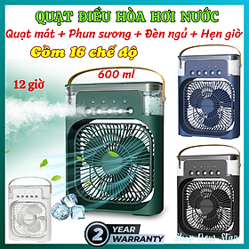 Mua Quạt điều hòa hơi nước- Quạt phun sương điều hòa mini để bàn văn phòng có 5 ô phun sương 3 chế độ hẹn giờ thông minh  tích hợp đèn led 7 màu có khay đá tiết kiệm điện