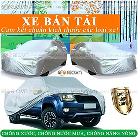 Bạt trùm che phủ xe ô tô bán tải chuẩn 3 lớp cao cấp chống nắng nóng nước mưa xước xe