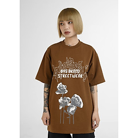 Áo thun unisex Local Brand BYS - TSHIRT TYPE FLOWER ROSE