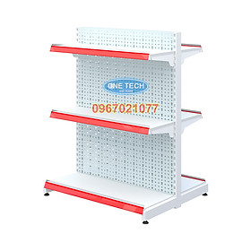 Mua Kệ đôi siêu thị tôn đục lỗ C1200 x D900 x R750 x 3 tầng