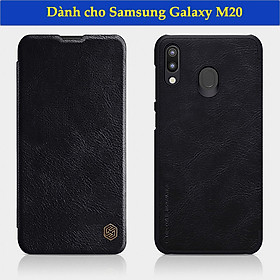 Bao Da Da Bò Cho Samsung Galaxy M20 hiệu Nillkin Qin Có Ngăn Đựng Thẻ