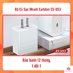 Bộ Củ Sạc nhanh QC 3.0 Earldom ES - US3 Đầu ra Type C Kèm Dây - Hàng chính hãng