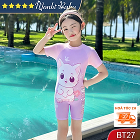 Áo tắm liền quần đùi cho bé gái, size lớn đến 50kg, có đệm ngực, mẫu mới thời trang trẻ trung, xinh xắn dễ thương, chất thun bơi mịn đẹp, co giãn cao, ôm gọn dễ vận động | BT27