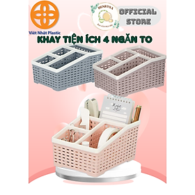 Khay tiện ích 4 NGĂN LỚN, nhựa Việt Nhật - Hàng Việt Nam