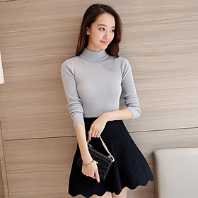 Áo len nữ Haint boutique tay dài cổ tròn nhiều màu Hb24