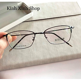 Kính Giả Cận, Gọng Kính Cận Nam Nữ Dáng Vuông form nhỏ Kim loại mảnh (ĐEN)
