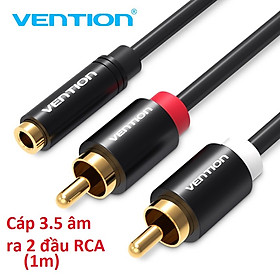 3.5 female ra 2 RCA male  Cáp chuyển 3.5mm female ra 2 đầu RCA male