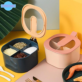Mua Hộp nhựa đựng gia vị 4 ngăn kèm thìa hàng nội địa Trung cao cấp