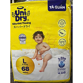 Tã Quần UniDry L68 (68 Miếng) Siêu Khô Thoáng Cho Bé Từ 9-14 kg - Date luôn mới