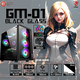 CASE MAGIC GM-01 CÓ SẮN 4 FAN (MATX) - Hàng chính hãng - Đen - Glass