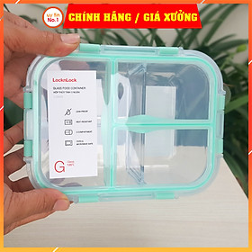 Mua Hộp bảo quản thực phẩm bằng thuỷ tinh chia 3 ngăn Locknlock 1040ml LLG458  860ml LLG457  650ml LLG456