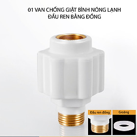 Van chống giật bình nóng lạnh với đầu ren bằng đồng D20mm, không dùng điện