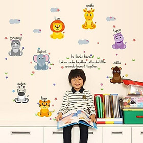 Mua Decal dán tường từ vựng tiếng anh về loài vật