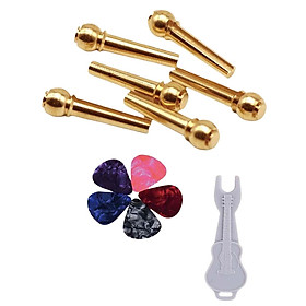 Guitar Bridge Pins Pegs with Bridge Pins Remover Puller for Acoustic Guitar