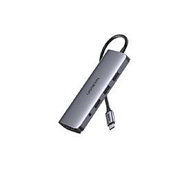 Mua bộ chuyển đổi hub type C ra 3 x usb A 3.0 + 4k HDMI + 1080P VGA + RJ45 LAN Gigabit + đọc thẻ SD-TF + AUX 3.5mm audio + 65w PD Power Ugreen 179VA80133CM 10 trong 1 màu xám hàng chính hãng