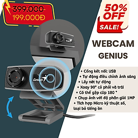 Webcam Genius Facecam 1000X HD 720P Hàng chính hãng