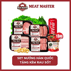 Set nướng thịt heo cắt thái kiểu Hàn Quốc + Coca + Tặng sốt ướp