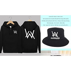 Combo 1 áo khoác mũ thu đông và mũ bucket hiphop thời trang nam nữ alan walker (đen)