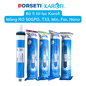 Combo 5 lõi Karofi gồm T33, Min, Far, Nano và màng RO - Hàng chính hãng