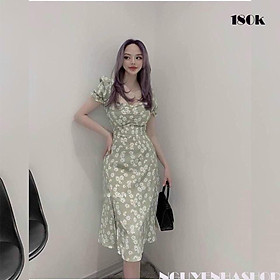 Đầm hoa cúc họa mi xẻ đùi quyến rũ