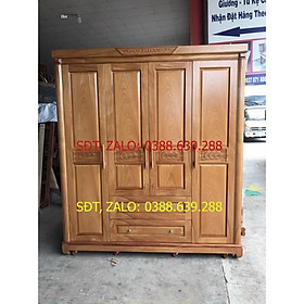 Combo tủ áo gỗ gõ đỏ 4 cánh và tủ dày dép 4 cánh hàng đẹp