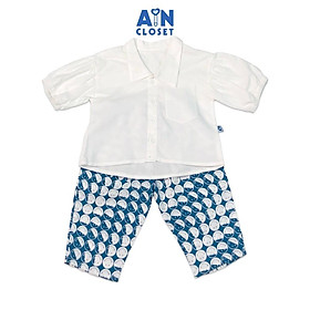 Bộ quần áo dài tay lỡ bé gái họa tiết Sơ mi smile cotton - AICDBGGCZI60 - AIN Closet