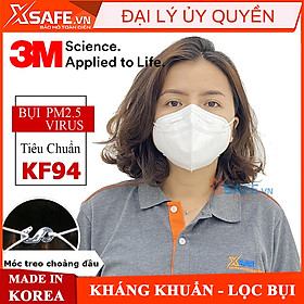 Combo khẩu Trang KF94 3M 9013 kháng khuẩn, ngăn bụi mịn PM2.5 màu Trắng và Đen tương đương với khẩu trang N95, chuyên dùng chống lây nhiễm