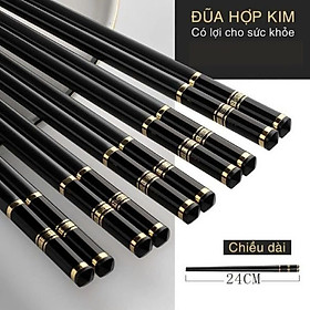 Mua Combo 10 Đôi Đũa 3 Sọc Mạ Vàng Hình Cô Gái Nhật Bản Kháng Khuẩn Chịu Nhiệt - Hàng chính hãng