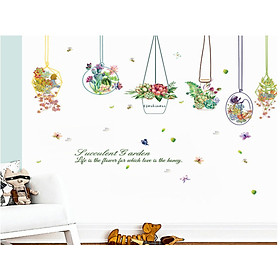 Decal dán tường giỏ hoa xl7226